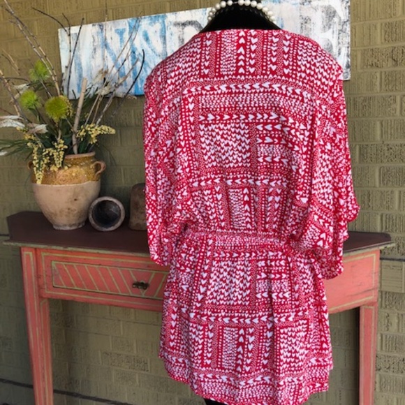 Victoria's Secret “Hearts for My Sweet Heart” Red & White Short Kimono Robe O/S - Picture 4 of 16